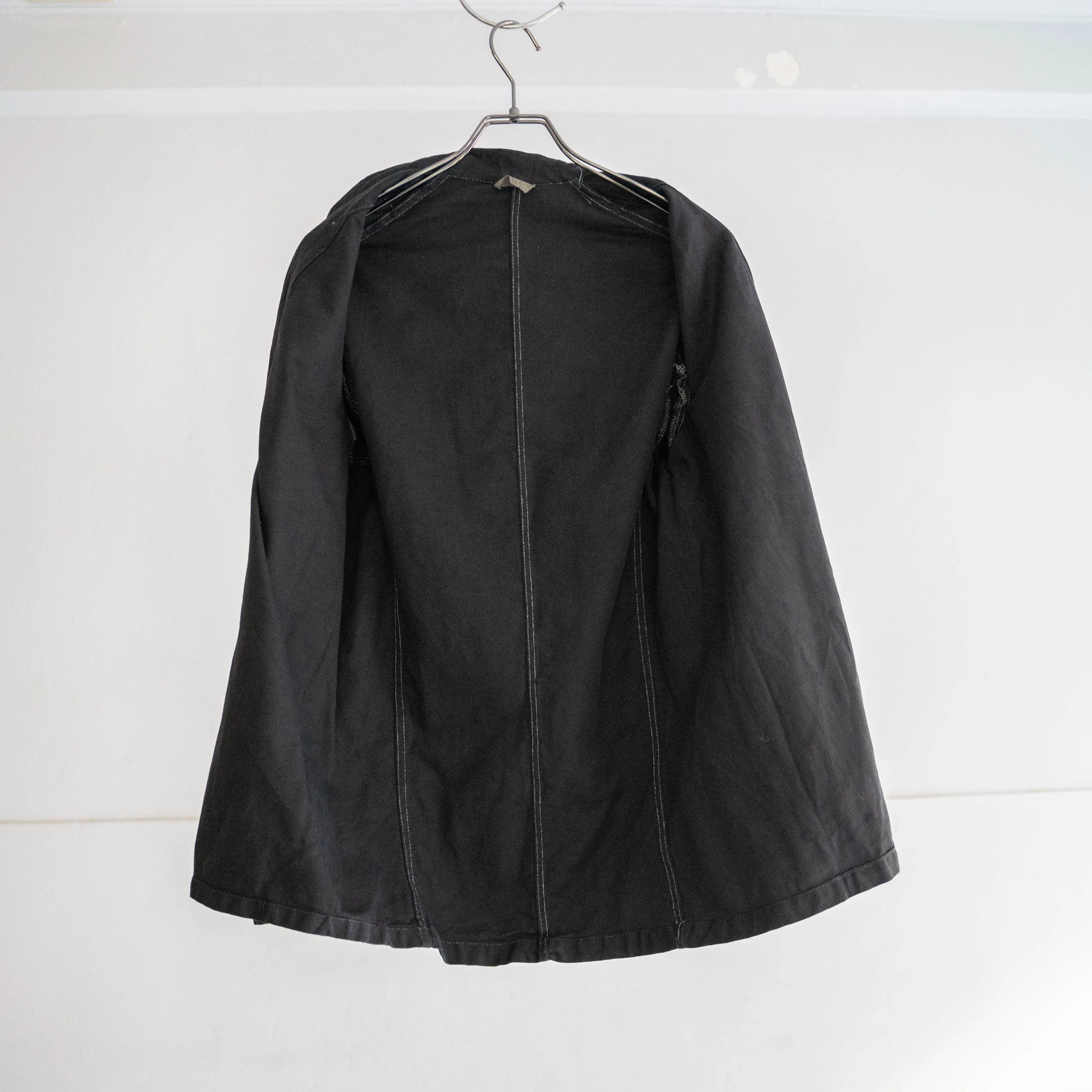 1970-80s Italian military cotton twill chef jacket 'dead stock' -black dyed-