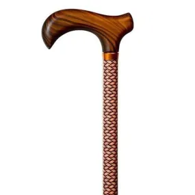 Adjustable Aluminum  Derby Handle Cane with Woven Print