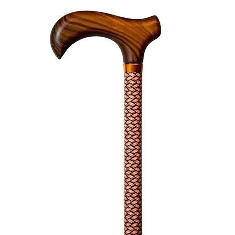 Adjustable Aluminum  Derby Handle Cane with Woven Print