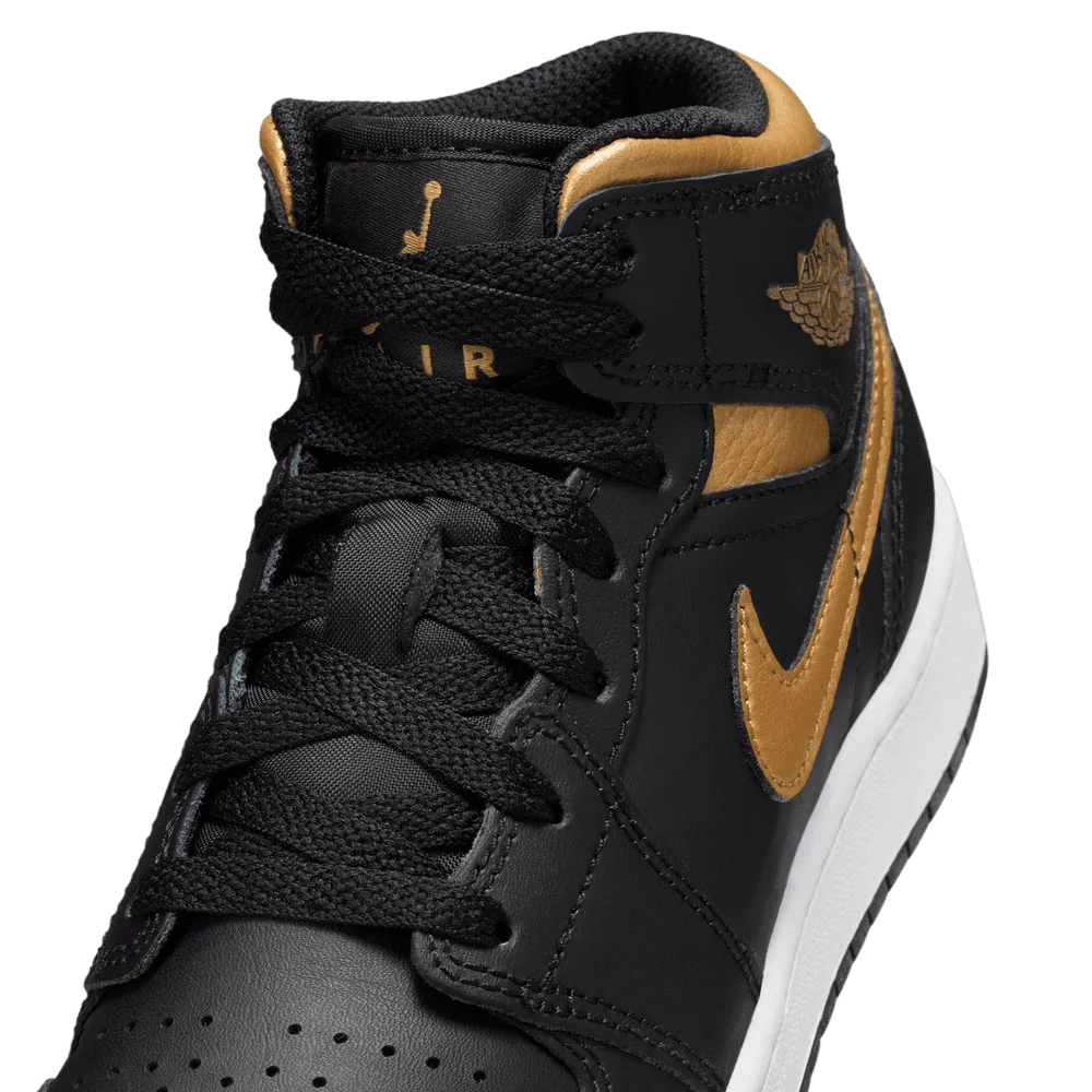 Air Jordan 1 Mid GS 'Black/Metallic Gold'