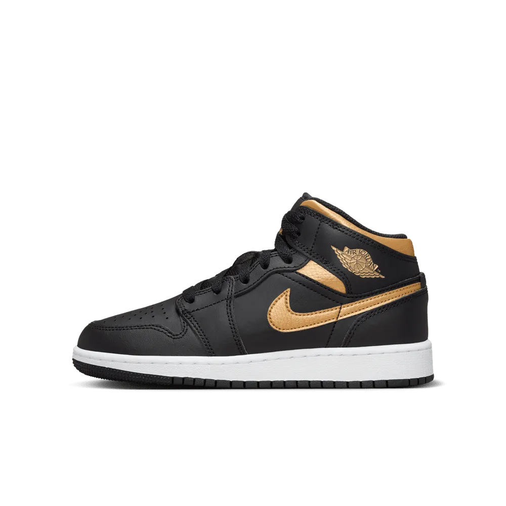 Air Jordan 1 Mid GS 'Black/Metallic Gold'