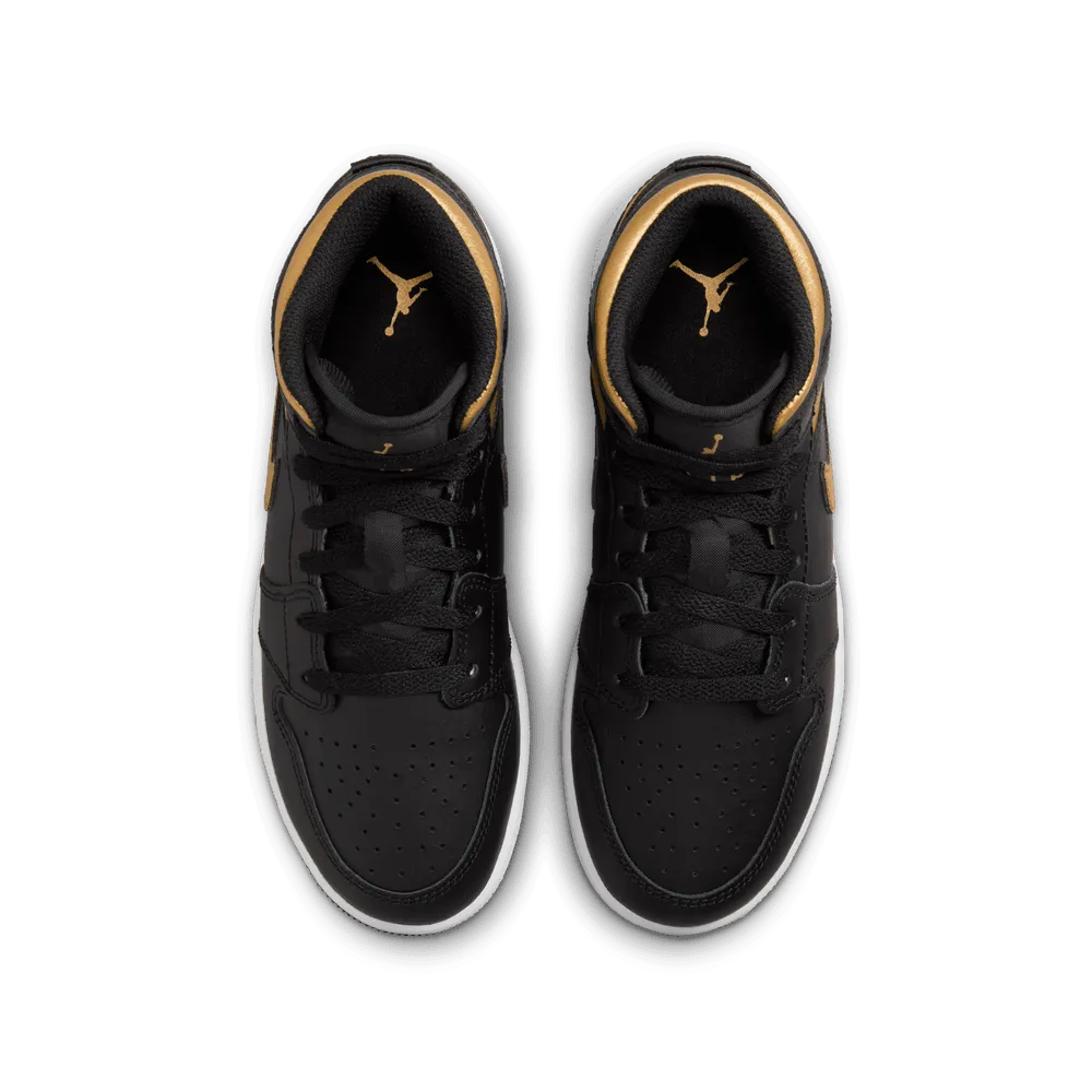 Air Jordan 1 Mid GS 'Black/Metallic Gold'