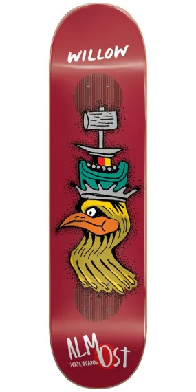 Almost Willow Bird Shits Impact Plus Skateboard Deck - Red - 8.375in