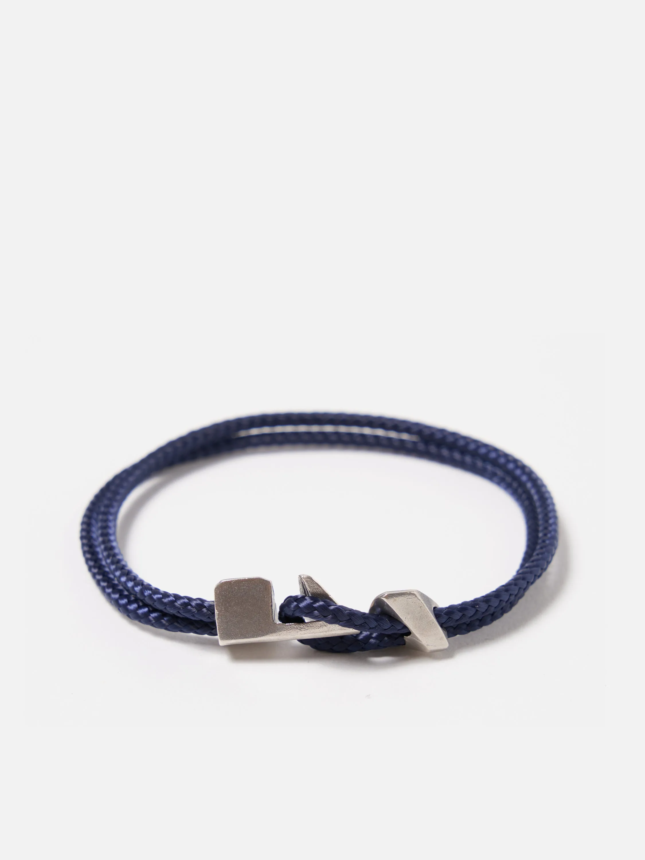 Anchor & Crew Brixham Bracelet in Navy Blue Rope/.925 Silver