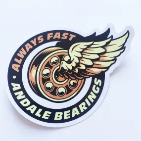 Andale Bearings Skateboard Sticker - "Always Fast Wings" - 11cm across approx