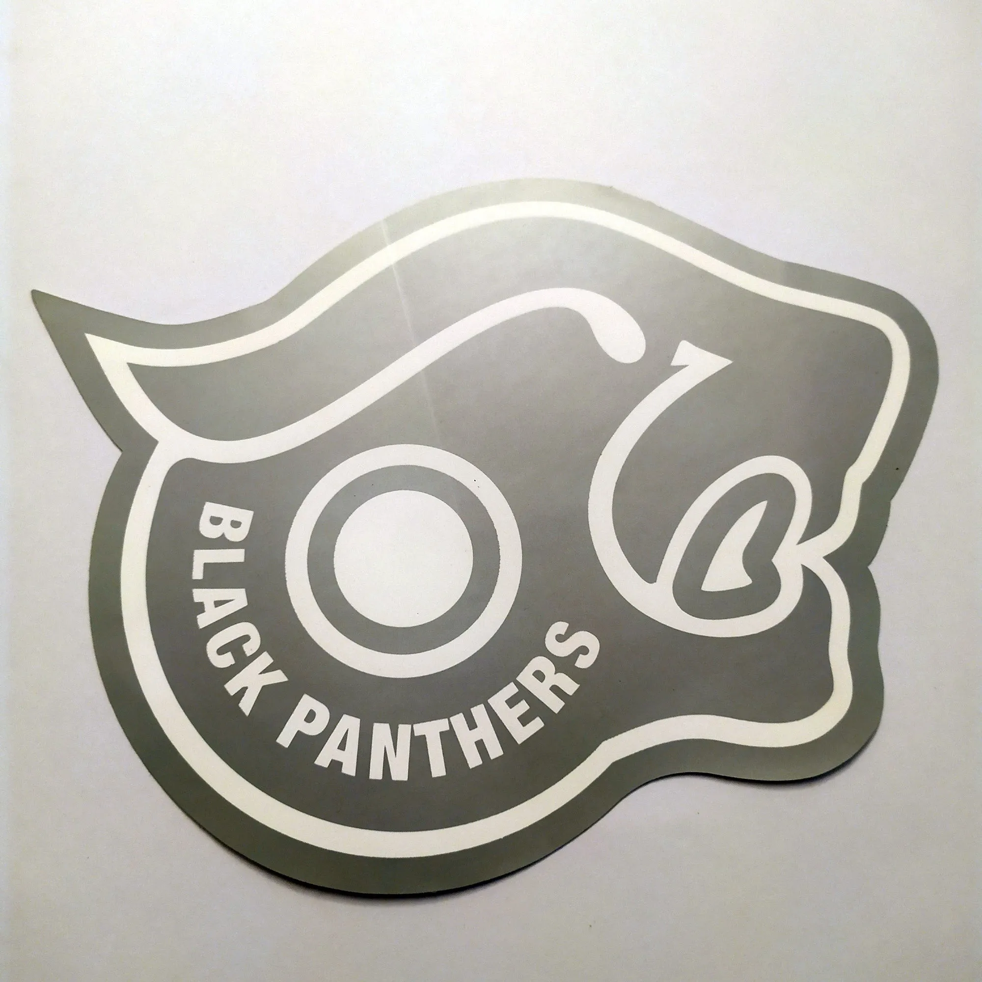 Black Panthers Skateboard Sticker - Silver