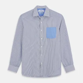 Blue Multi Stripe Cotton RE-PURPOSE Weekend Fit Finch Shirt