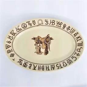 Boots and Brands Oval Western Serving Platter