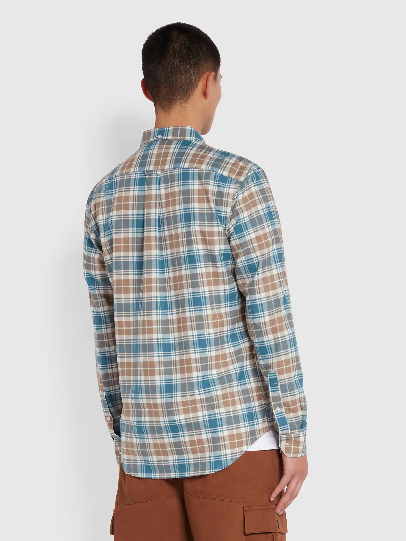 Brewer Slim Fit Check Organic Cotton Oxford Shirt