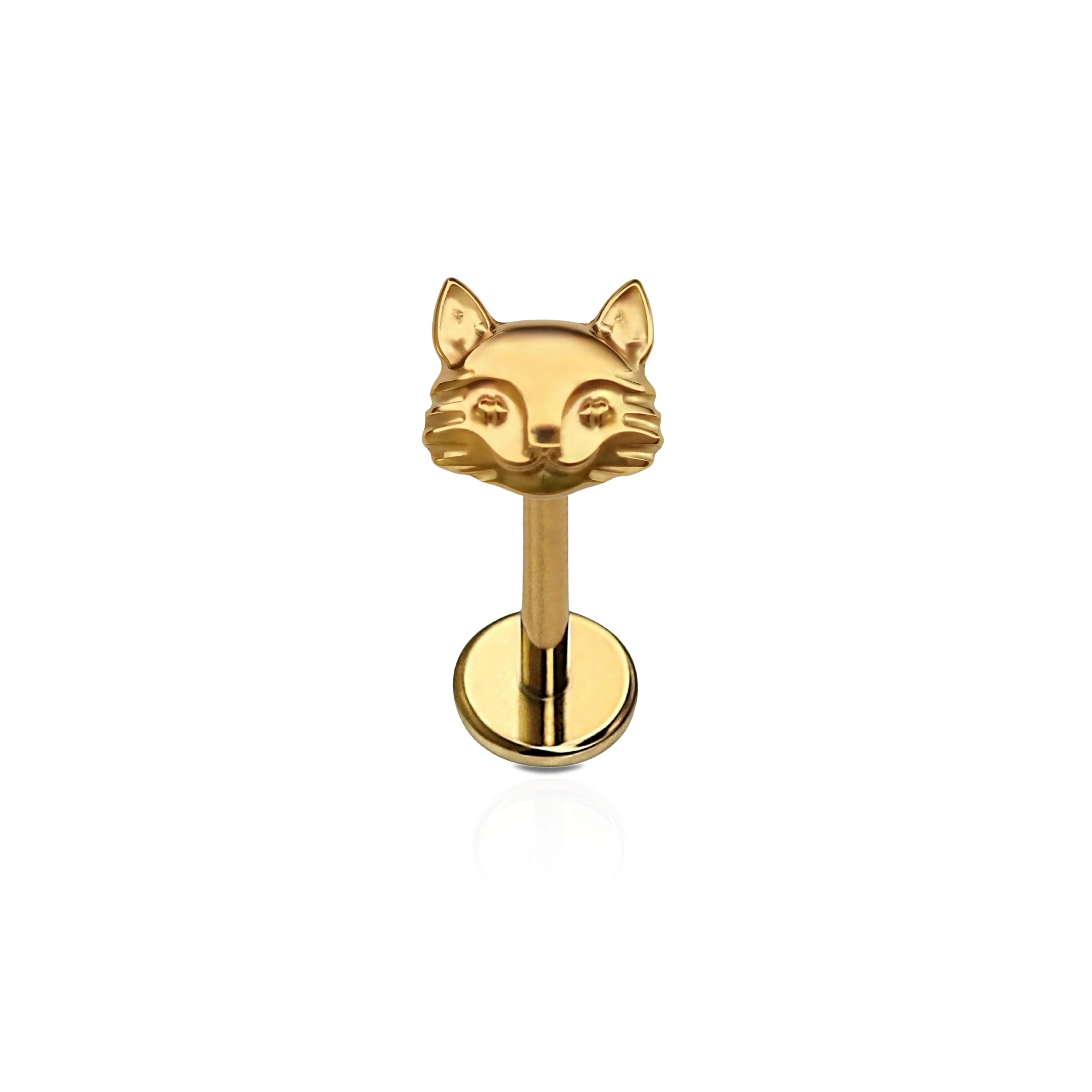 Cat Face Flat Back Stud