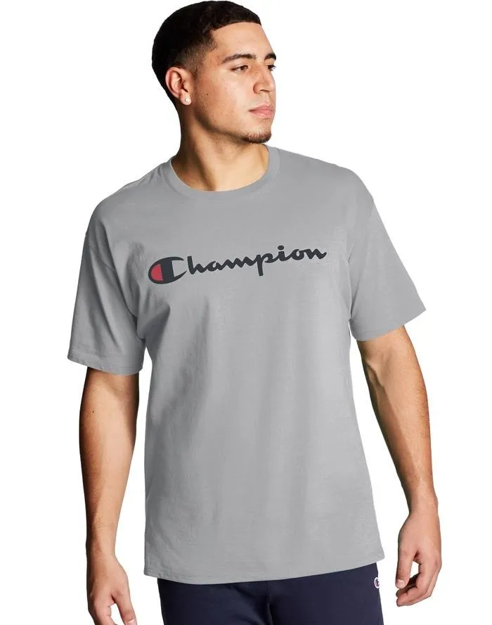 Champion Men's Classic Graphic Jersey Tee Oxford Gray GT23H Y06794 806