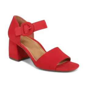 Chardonnay Hook and Loop Pump in Red Suede Leather