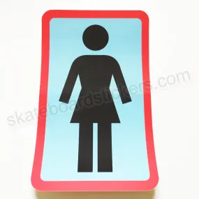 Girl Skateboard Sticker - 7.5 cm high approx