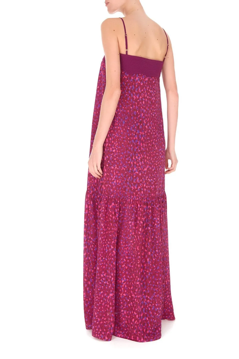 Pomegranate Long Dress with Straps