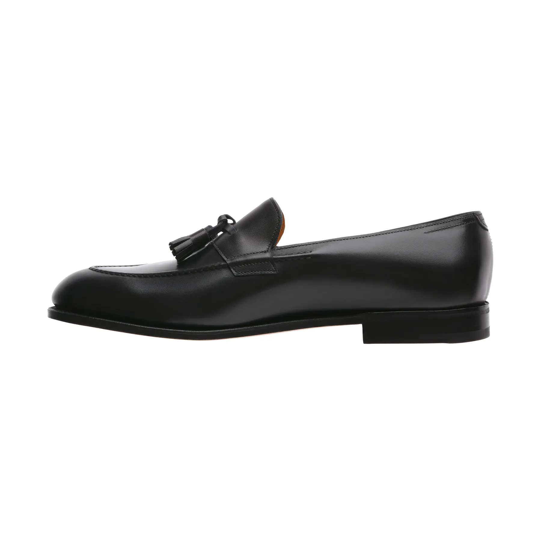 "Callington" Leather Loafer with Hand-Stitched Apron in Black