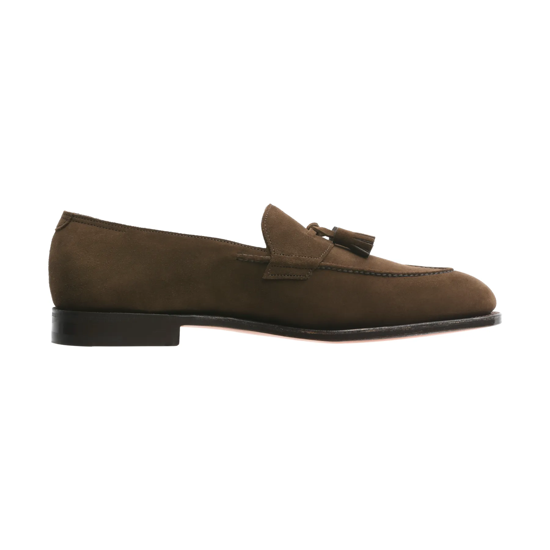 "Callington" Suede Loafer with Hand-Stitching Apron in Pewter