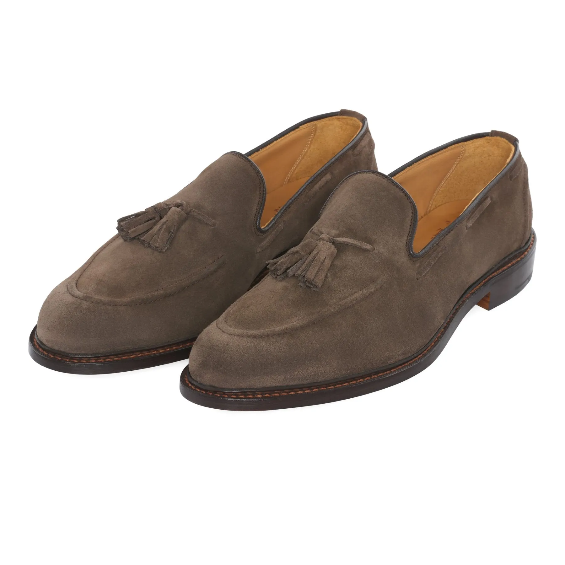 "Elton" Ultra-Flex Suede Tassel Loafer in Olive Green