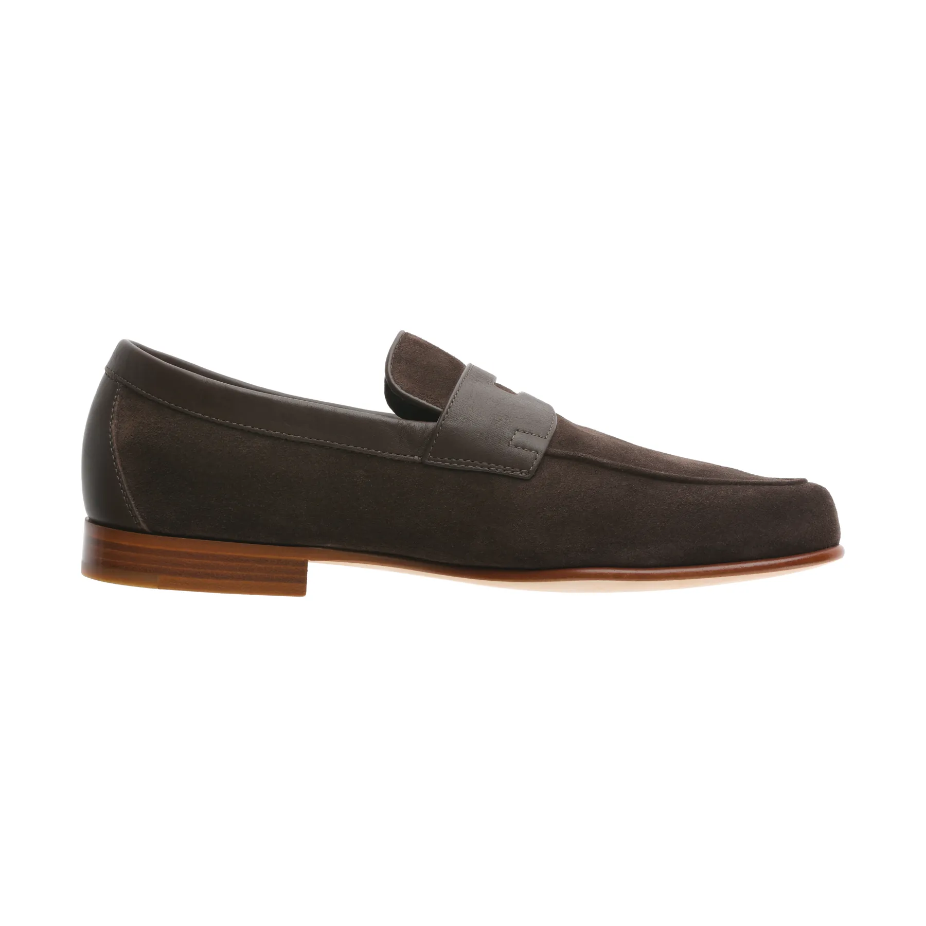 "Hendra" Classic Suede Loafer in Dark Brown