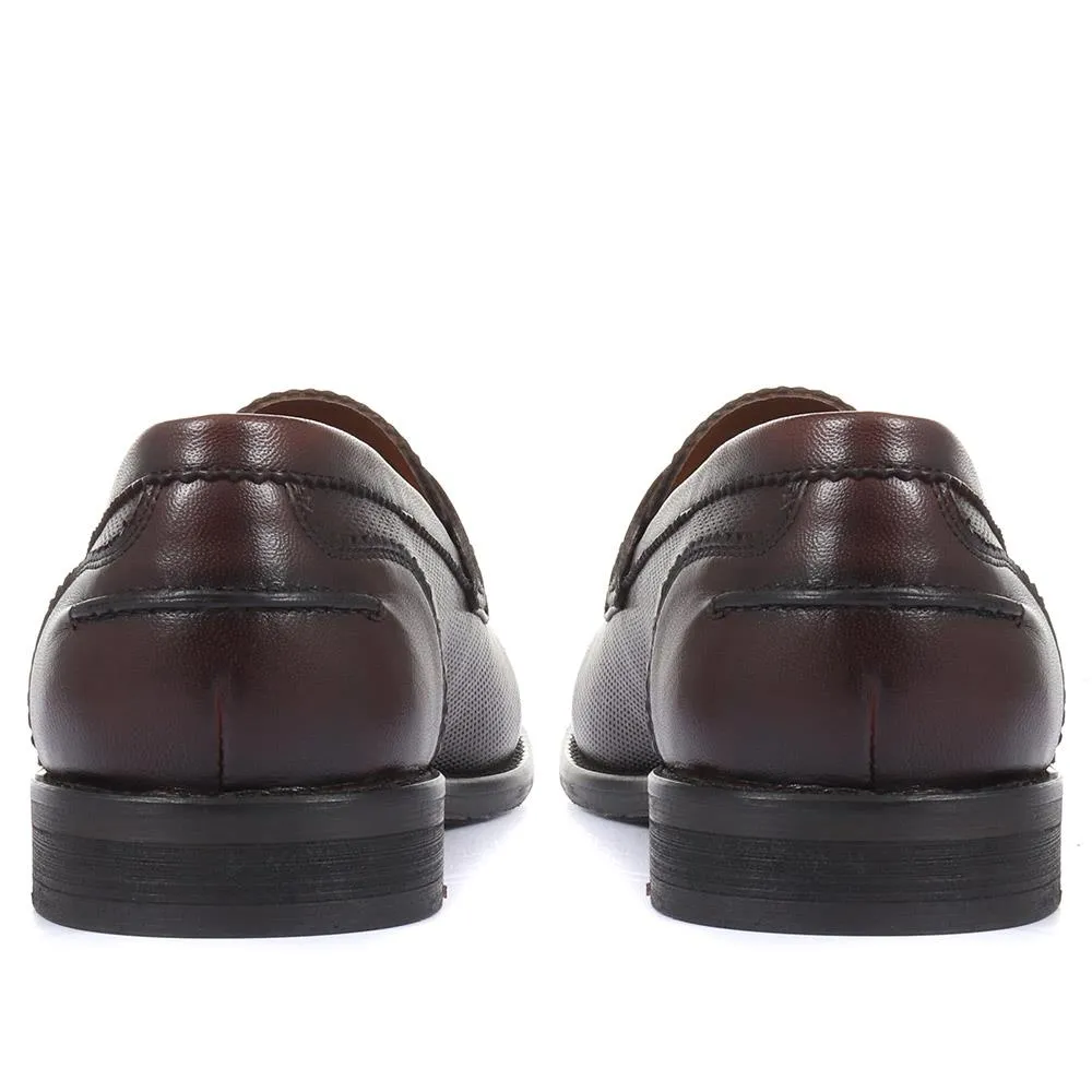 Raven Leather Penny Loafers - RAVEN / 319 996