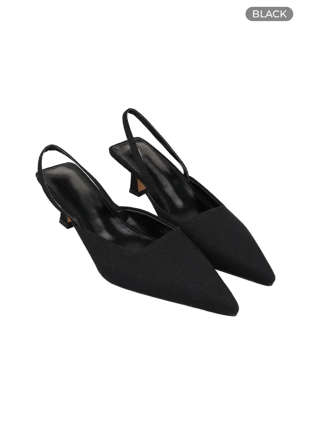 Suede Pointed Toe Slingback Kitten Heels OM426