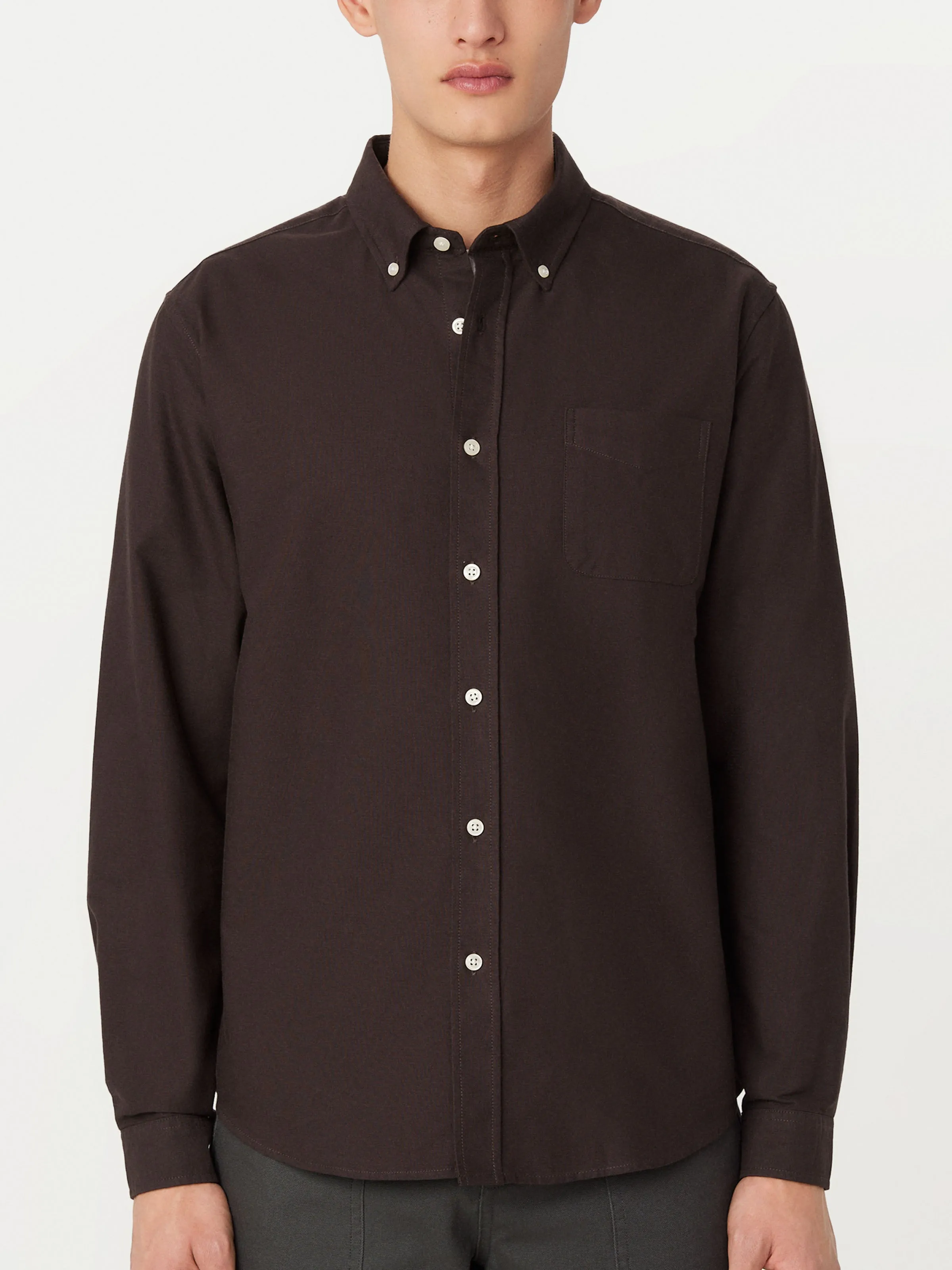 The Jasper Oxford Shirt in Dark Chocolate