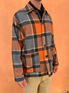 TISSERAND - AIR WIDE JACKET - WOOL CHECK ORANGE