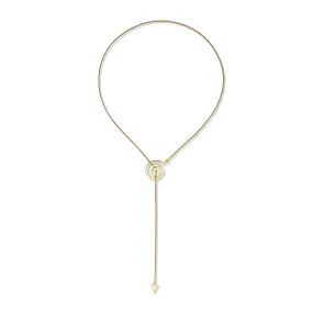 Yellow Gold Essence Spiral Lariat Necklace